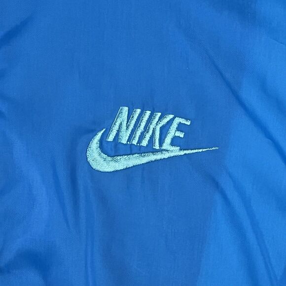 Vintage 90s Nike 1/2 Zip Windbreaker Jacket Sz L Spell Out Swoosh Blue Pullover - Picture 12 of 12